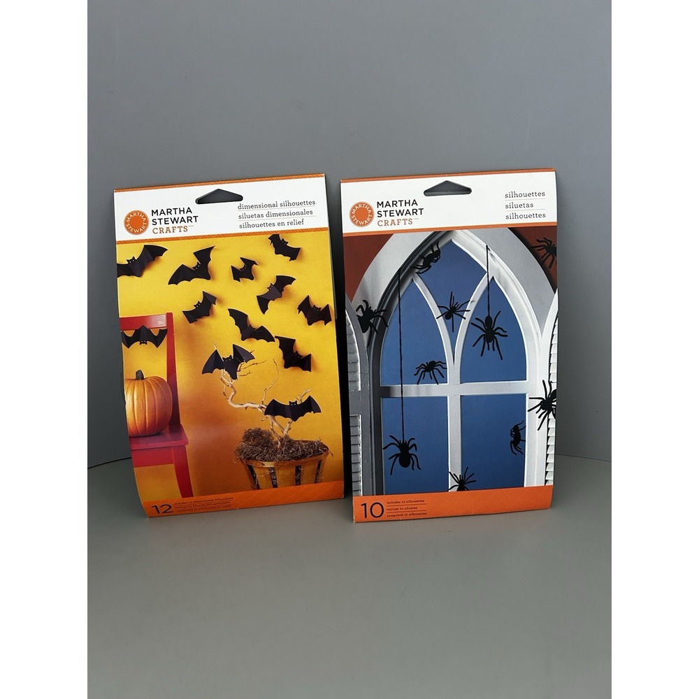 2012 Martha Stewart Halloween Crafts Black Bats & Spiders Silhouettes NOS